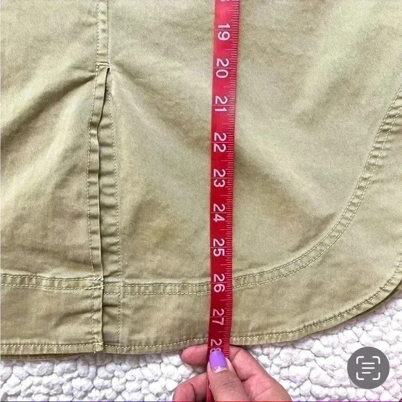 Gap Khaki “Retro” 70’s High Tie Waist Pocket Cotton Round Hem Midi Skirt Size 6 - Picture 12 of 13